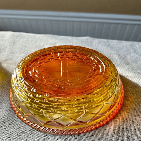 Vintage Mosser Glass Marigold Carnival Covered Hen on Nest – Westmoreland Mold - Picture 3 of 6